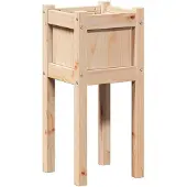 vidaXL Plantenbak Natuur 31 x 31 x 70 cm Massief grenenhout