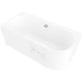 Hak Portas L-vormig asymmetrisch bad met deur, 160x75x60cm, wit