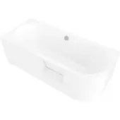 Hak Portas L-vormig asymmetrisch bad met deur, 170x75x60cm, wit
