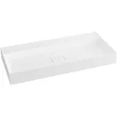 Sapho Godiva Kunstmarmeren wastafel 96x44cm, zonder kraangat, wit
