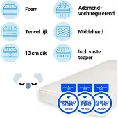 ZZZOO Matras Babybedje + Topper 60x120 Airgosafe Koala