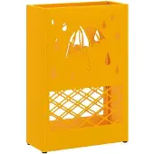 vidaXL Regen Paraplu Stand Mosterdgeel 28 x 12 x 41 cm Staal