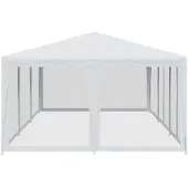 vidaXL Partytent met 10 mesh zijwanden 6x4 m HDPE wit