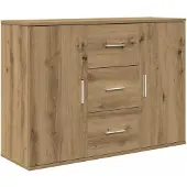 vidaXL Dressoir 90x29,5x65 cm bewerkt hout artisanaal eikenkleur