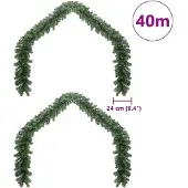 vidaXL Kerstkrans 2 st 600 LED's Groen 20 m PVC