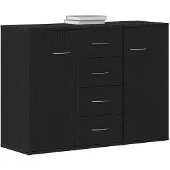 vidaXL Dressoir 88x30x64 cm bewerkt hout zwart eikenkleurig