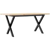 vidaXL Salontafel X-frame 100x50x45 cm massief grenenhout en staal