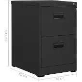 vidaXL Archiefkast 46x62x72,5 cm staal antracietkleurig