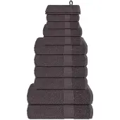 vidaXL 12-delige Handdoekenset FROGN 360 g/m² antraciet
