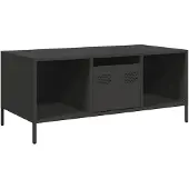 vidaXL Salontafel 101,5x50x43,5 cm koudgewalst staal zwart