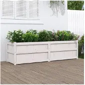 vidaXL Plantenbak 180x50x50 cm massief grenenhout wit