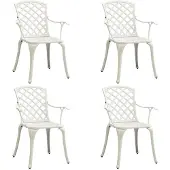vidaXL 5-delige bistroset, aluminium gietijzer, wit