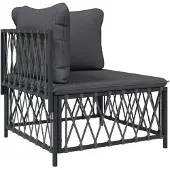 vidaXL 3-delige Loungeset met kussens staal antracietkleurig