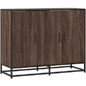 vidaXL Dressoir 94x35x76 cm bewerkt hout bruin eikenkleur
