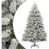 vidaXL Kunstkerstboom met scharnieren en sneeuw 270 cm