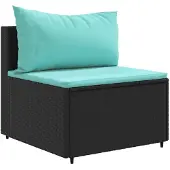 vidaXL 8-delige Loungeset met kussens poly rattan zwart