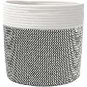 vidaXL Opbergmanden 2 st Ø 28x28 cm katoen grijs en wit