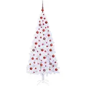 vidaXL Kunstkerstboom met 300 LED Wit 180 cm PVC en Staal
