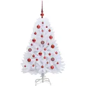 vidaXL Kunstmatige Hinged Kerstboom Wit 120 cm PVC en Staal
