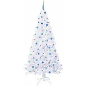 vidaXL Kunstkerstboom met 300 LED Wit 240 cm PVC en Staal
