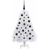 vidaXL Kunstmatige Hinged Kerstboom Wit 120 cm PVC en Staal