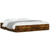 vidaXL Bedframe met lades bewerkt hout gerookt eikenkleurig 160x200 cm