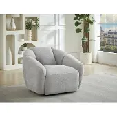 Vente-unique Draaibare fauteuil in lichtgrijze getextureerde stof NAFEKI