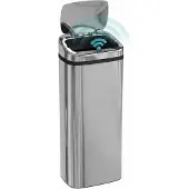 HOMCOM Sensor Prullenbak - Staal - 33x25x84cm - Zilver