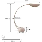 LUCANDE Tafellampe , Rivera, Beige, Eetkamer, Metaal, Modern
