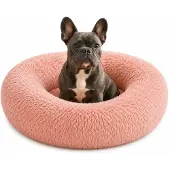 Belviona Donut hondenbed, zacht hondenmand, comfortabel & antislip Ø70 cm oudroze
