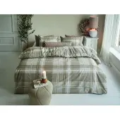 Rivièra Maison Kussensloop Tartan Check Zand 60x70 cm