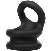 Rimba - Siliconen Cockring & Ballstretcher 2 in 1 - Zwart M