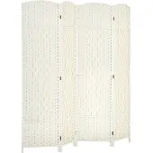 HOMCOM Kamerverdeler Polypropyleen, grenenhout 180L x 1,7B x 180H cm Wit