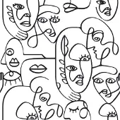 Overig Vliesbehang Friends & Coffee 16619 - Zwart - Wit - 10,05 M X 53 Cm