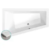 Polysan Triangl L SLIM asymmetrisch bad 180x120x50cm, wit