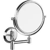 Hak Wandgemonteerde scheerspiegel, Ø14cm, dubbelzijdig, chroom