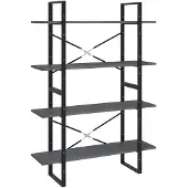 vidaXL Boekenkast met 4 schappen 100x30x140 cm grenenhout grijs