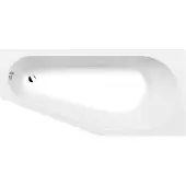 Polysan Tigra Asymmetrisch bad 150x75x46cm, rechts/wit