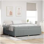vidaXL Bedframe Lichtgrijs 200 x 200 cm Stof