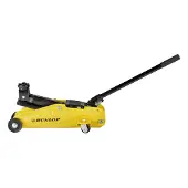 Dunlop Hydraulische Auto Krik - Autokrik met 2000KG Hefvermogen - Garagekrik met Lifthoogte 135mm tot 305mm - Metaal - Geel/ Zwart