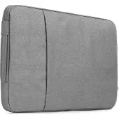 Mobigear Laptophoes geschikt voor Laptop | Denim Zipper Sleeve 11 inch Laptop hoes - Grijs