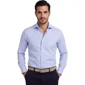 John Miller Tailored fit overhemd lichtblauw strijkvrij