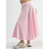 Busem Hoge Taille Textuur A-Lijn Maxi Rok