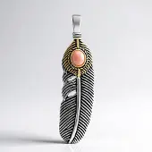 Cavill - Zilveren Hanger - 925 Sterling Zilver - Rhodochrosiet Ovaal Cabochon 0.94 ct - Boho Veer Design - Dames Sieraden 53x15 mm