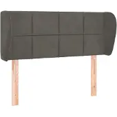 vidaXL Hoofdbord met randen 93x23x78/88 cm fluweel donkergrijs