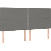 vidaXL Hoofdbord donkergrijs 200x5x118/128 cm Stof