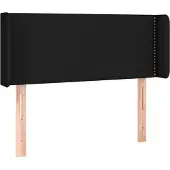 vidaXL Hoofdbord met randen 103x16x78/88 cm stof zwart