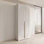 Meubella - Mayfair - Kledingkast 2-deurs - Wit - 100x47x237 cm