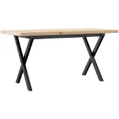 vidaXL Salontafel X-frame 90x40x45,5 cm grenenhout en staal