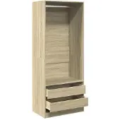 vidaXL Kledingkast 80x50x200 cm bewerkt hout sonoma eikenkleurig